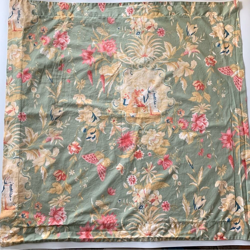 Pottery Barn Asian Floral Butterfly Euro Sham